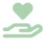 Heart in hand icon for compassionate support