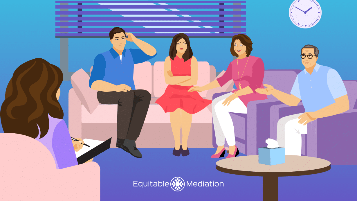 Telling Adult Children About Divorce After 25 Years | Equitable Mediation A mature couple preparing to tell their adult children about their divorce after 25 years of marriage—an emotional conversation that Equitable Mediation helps guide with sensitivity and clarity. Joe and Cheryl Dillon provide expert support to ensure the entire family is treated with compassion. Call (877) 732-6682 today to navigate this transition with care through Equitable Mediation.