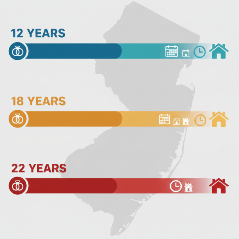 Alimony in New Jersey for an 18-year marriage explained by Equitable Mediation, including step-down structures, retirement planning, and fair support strategies. Call (877) 732-6682 to schedule expert mediation guidance.