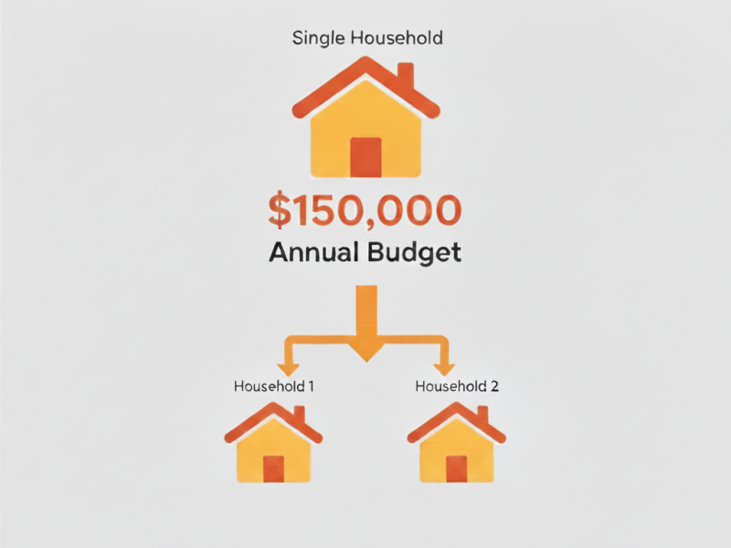 Financial planning for Washington spousal maintenance showing how one income must support two household. Call (877) 732-6682 to speak with Equitable Mediation about your financial options.
