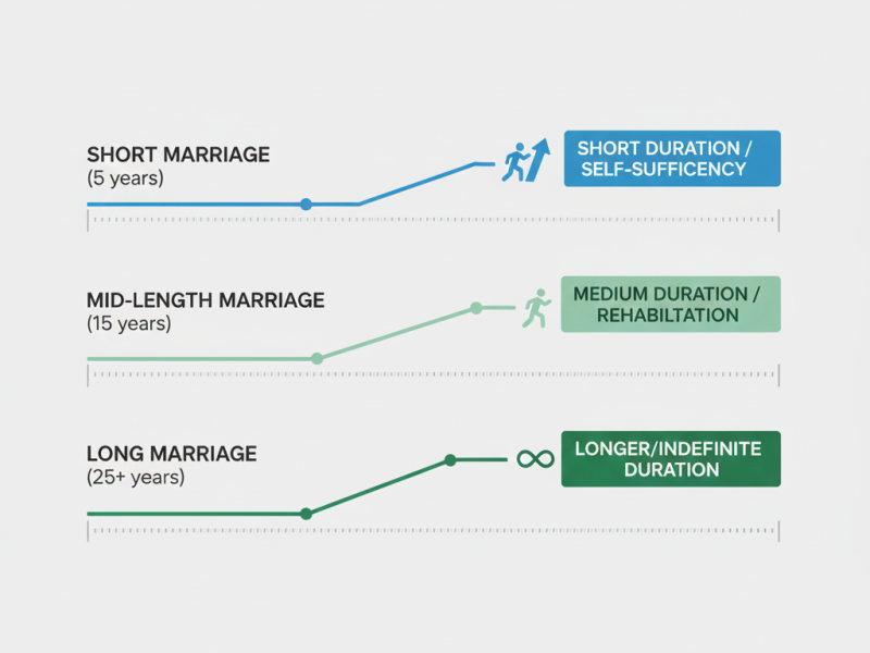 Analysis of spousal maintenance duration in Washington based on marriage length, income disparity, and long-term financial planning, guided through mediation for practical and balanced outcomes. Call (877) 732-6682 to speak with Equitable Mediation about structuring sustainable support.